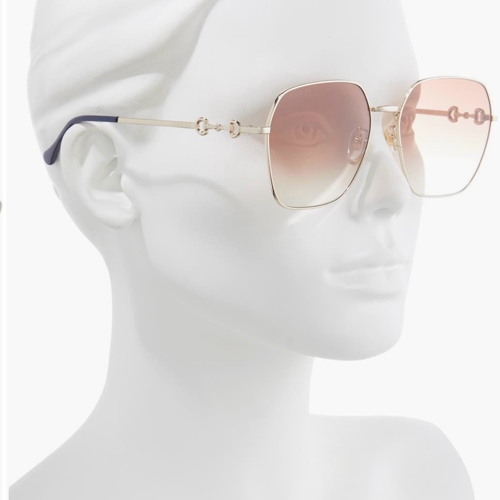 Gucci Women's 60mm Gradient Gold Square Sunglasses